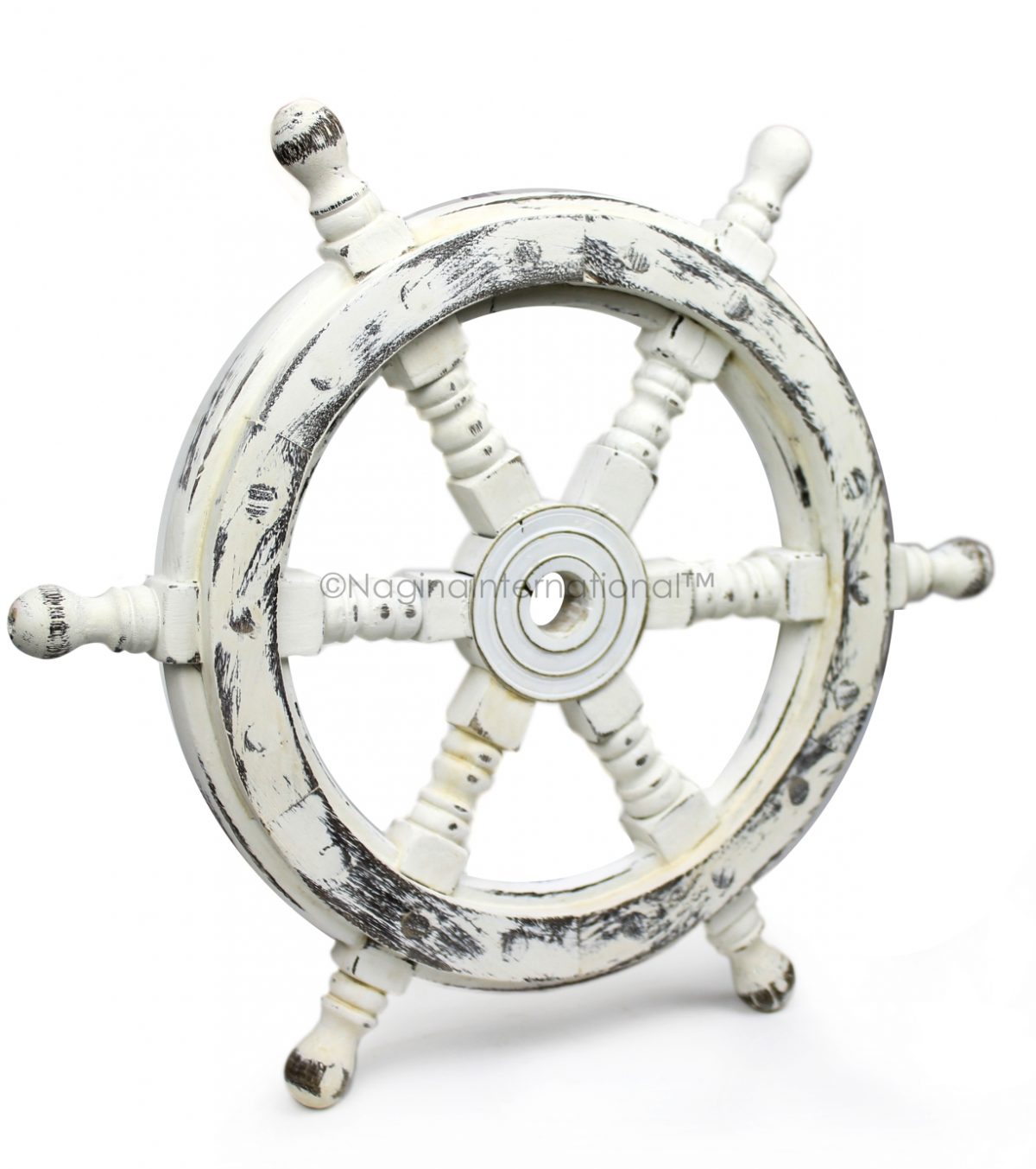 Antique White Ship Wheel