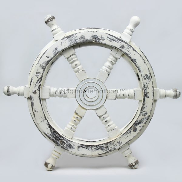 Antique White Ship Wheel