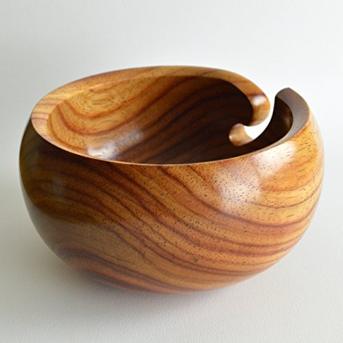 Polystone Rosewood Crafted Wooden Yarn Storage Bowl