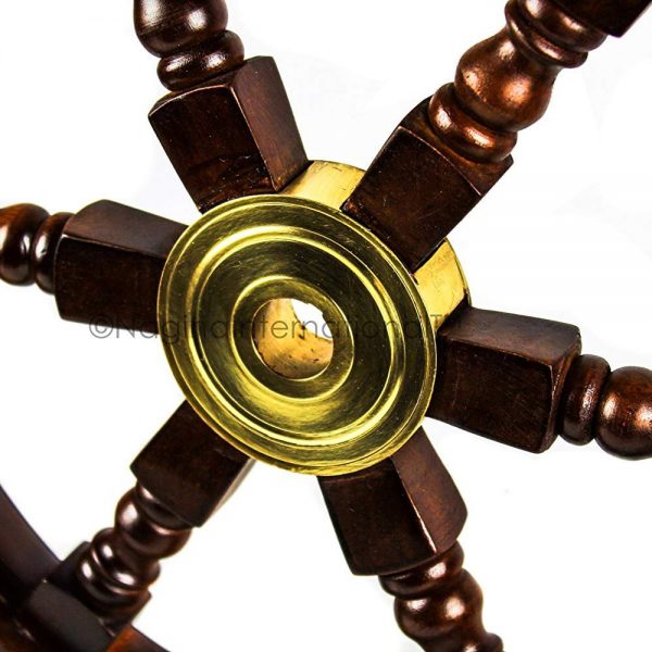 Nagina International Premium Nautical Handcrafted Wooden Ship Wheel | Pirate's Wall Home Decor & Gifts (Dark Rosewood)