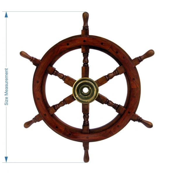Nagina International Premium Nautical Handcrafted Wooden Ship Wheel | Pirate's Wall Home Decor & Gifts (Dark Rosewood)