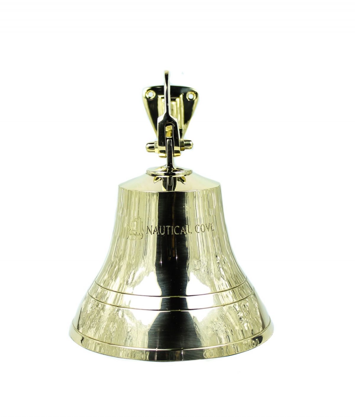 Nagina International Nautical Cove Solid Brass Ships Bell 6" Tall and Wall Mountable - Clear Ring for Indoor and Outdoor Use