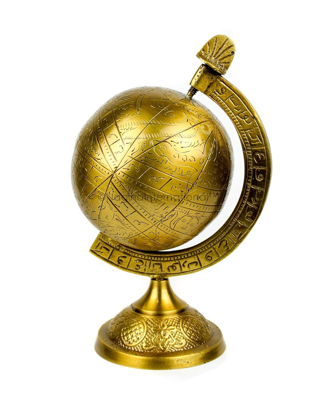 Nagina International Decorative Hanging & Standing Solid Antique Brushed Brass Armillary Sphere | Nautical Antique Globes | Vintage Decor Ornaments (Small Standing Sphere)