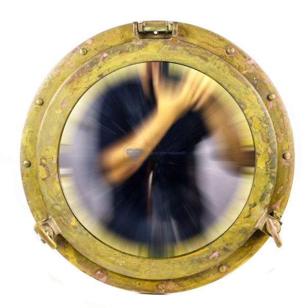 Nagina International Antique Shipwrecked Rusted Nautical Brass Ship's Porthole Wall Decor Mirror | Vintage Window | Maritime Ship's Vintage Decorative Mirror