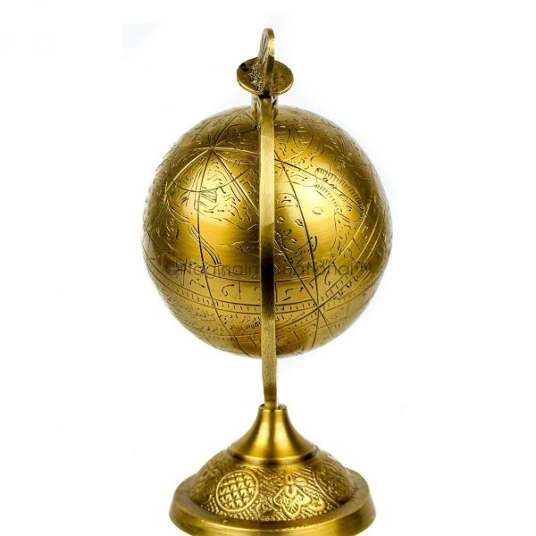 Nagina International Decorative Hanging & Standing Solid Antique Brushed Brass Armillary Sphere | Nautical Antique Globes | Vintage Decor Ornaments (Small Standing Sphere)