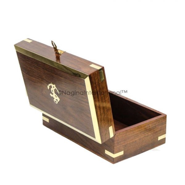 Wooden Chest With Pirate's Anchor | Wood Crafted Box | Jewlery Decor | Nagina International