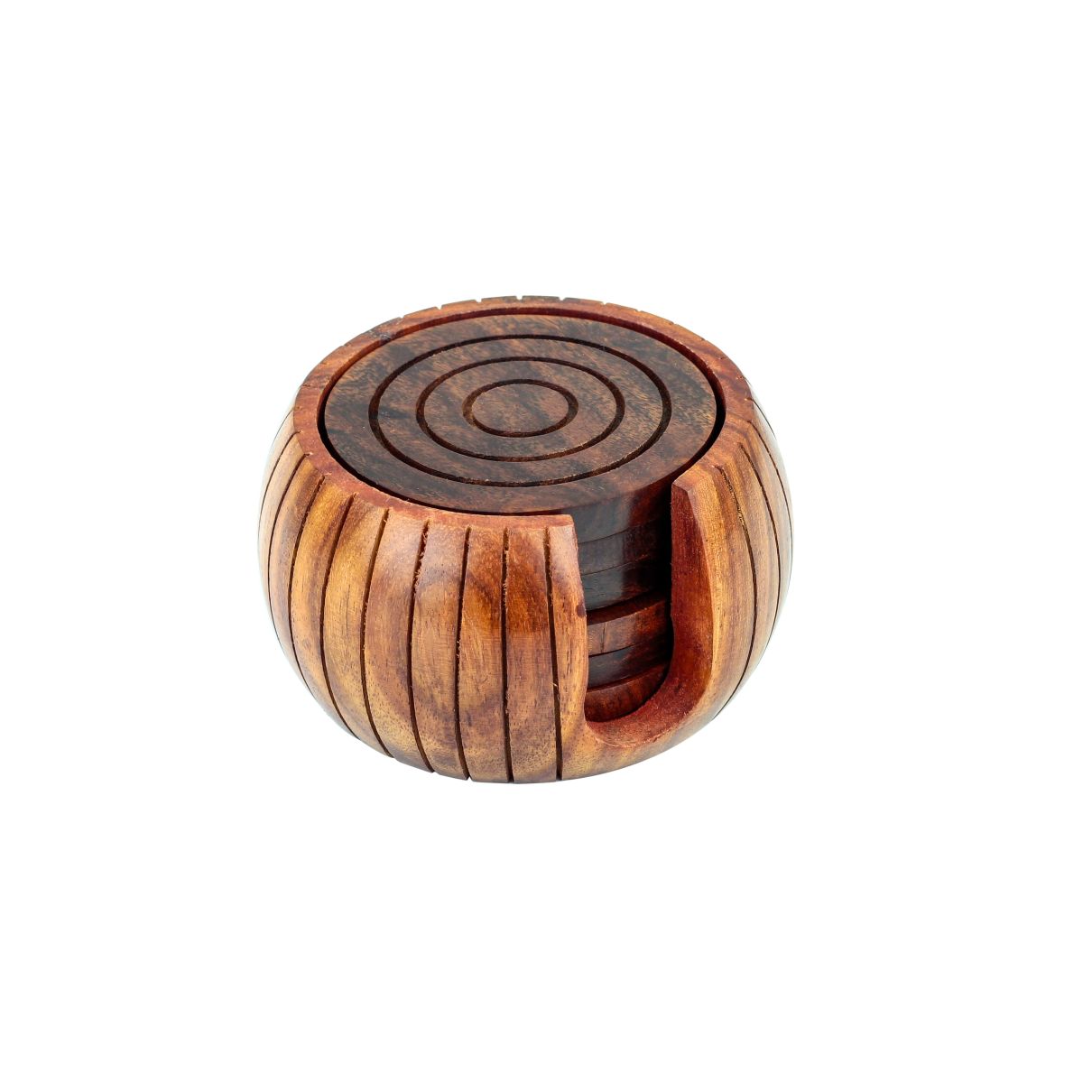 Nagina International Handcrafted Wooden Drink Coasters Set Of With