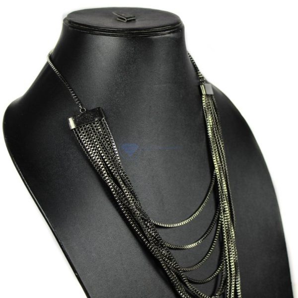 Blacked Chained Strand Necklace