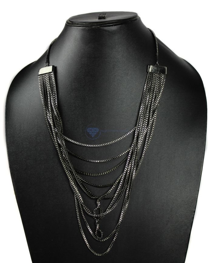 Blacked Chained Strand Necklace (5) Blacked Chained Strand Necklace (5)