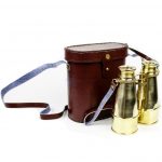 Brass Polished Binocular With Leather Case (1)