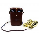 Brass Polished Binocular With Leather Case (2)