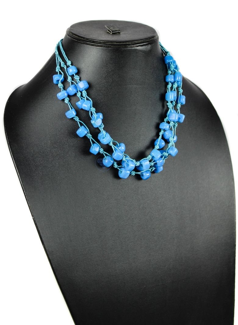 Coral Blue Beaded Necklace (2) Coral Blue Beaded Necklace (2)
