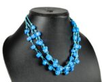 Coral Blue Beaded Necklace (3)