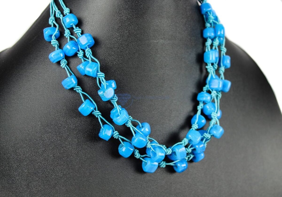 Coral Blue Beaded Necklace (4) Coral Blue Beaded Necklace (4)