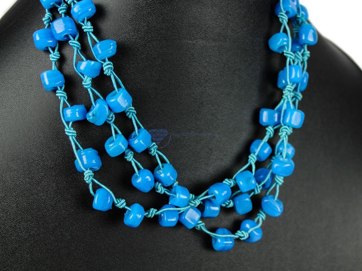 Coral Blue Beaded Necklace (6) Coral Blue Beaded Necklace (6)