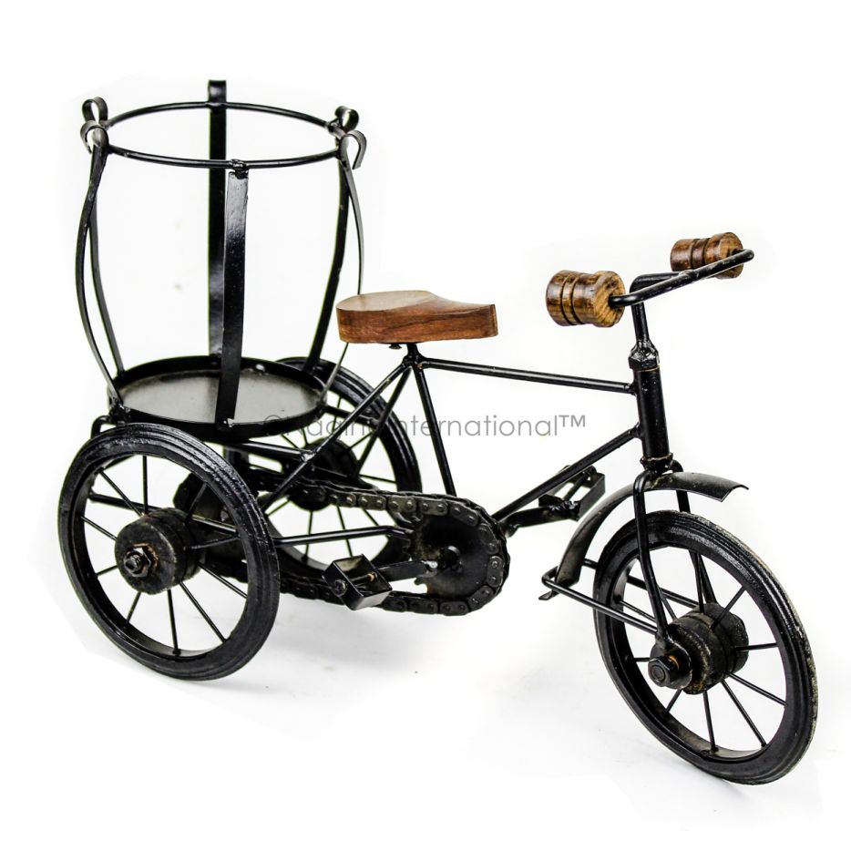 Nagina International Home Decor Iron Metal Crafted Beautiful Finger Bike | Table Decor Gifts Vehicle | Games Toy Cycle (Wagon)