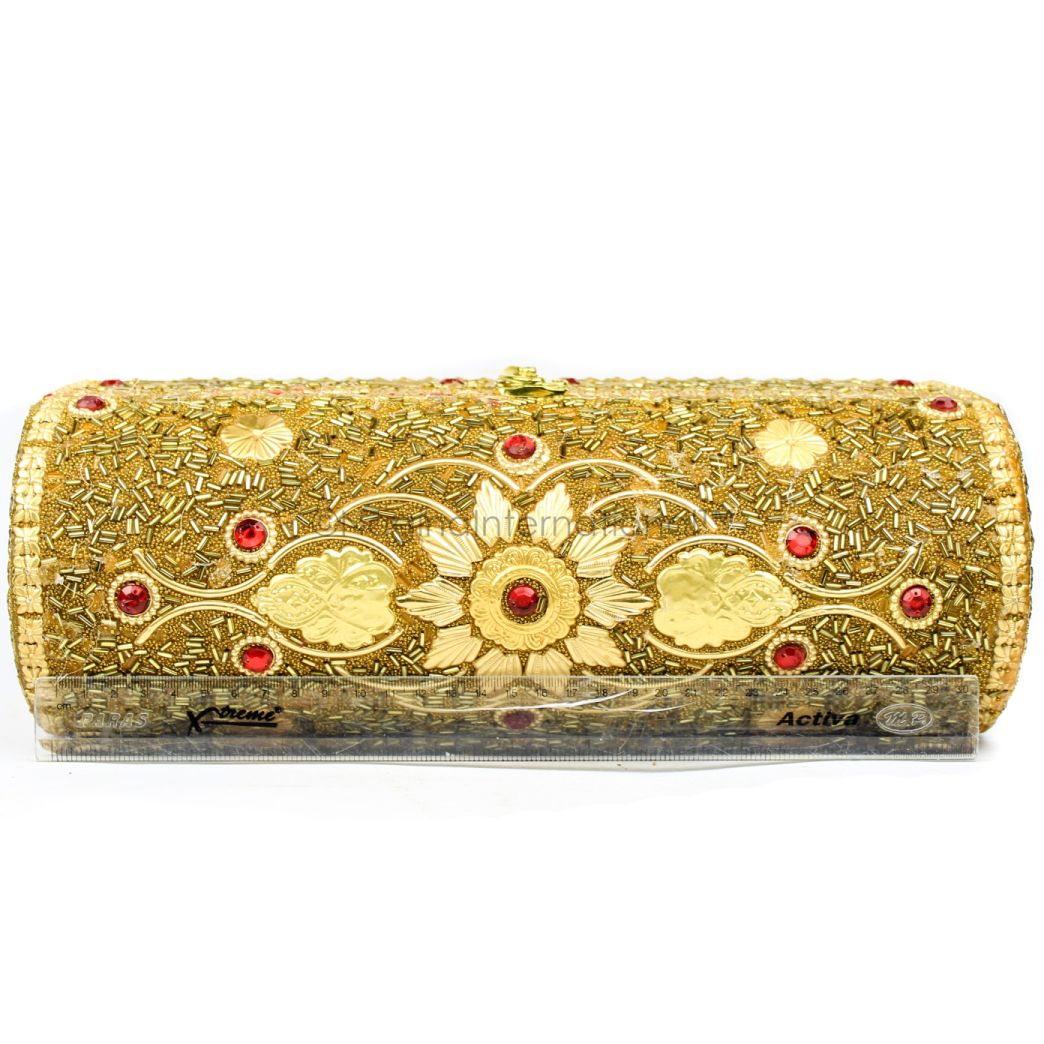 Nagina International Golden & Silver Handcrafted Lightweight Portable  Bridal Jewelry Storage & Organizer Case Cabinet Armoire Box