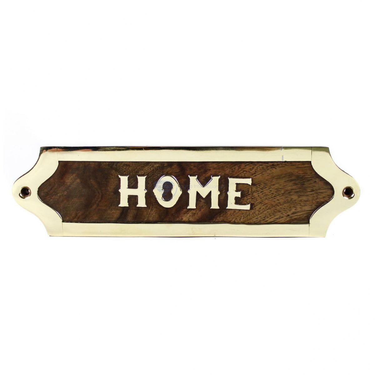 Nagina International Home Wooden Door Sign & Handcrafted Plaque with Brass Perimeters