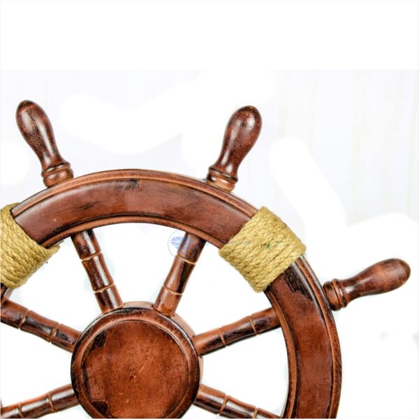 Nagina International Nautical Pine Wood Pirate Ship Wheels - Home Decor (18 Inches, Natural)