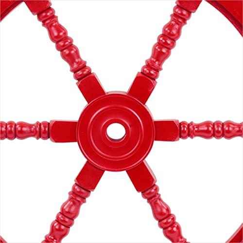Nagina International Nautical Handcrafted Wooden Ship Wheel - Home Wall Decor (12 Inches, Red)