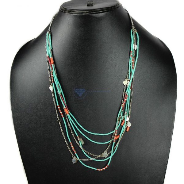 Light Green Layer Beaded Necklace