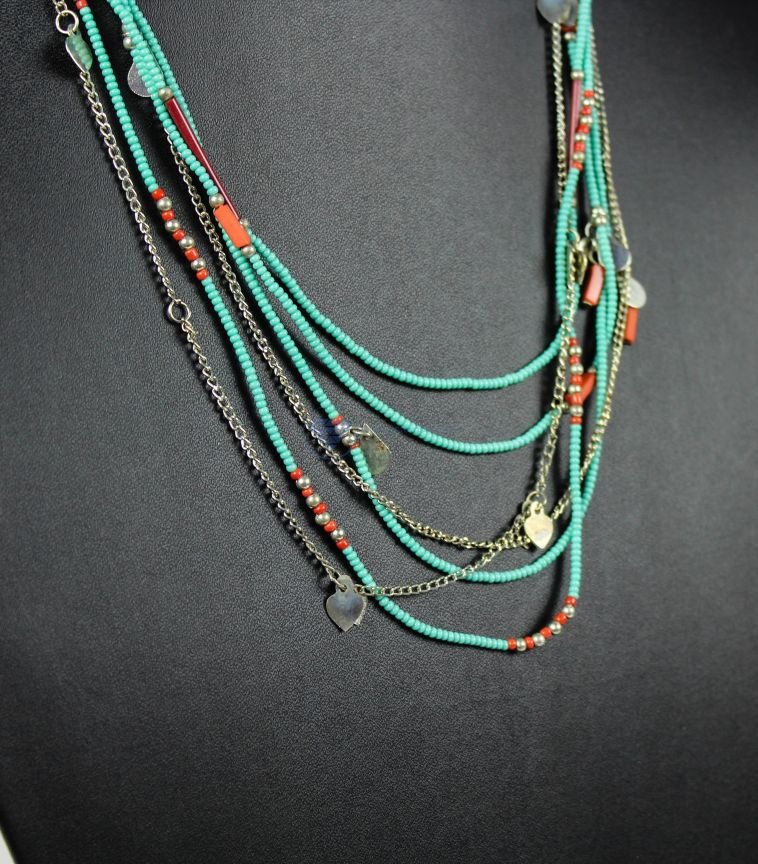 Light Green Layer Beaded Necklace (4) Light Green Layer Beaded Necklace (4)