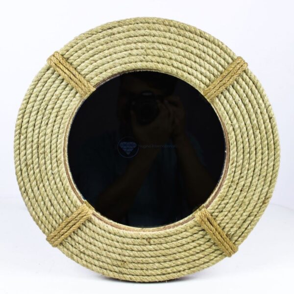 Nagina International Hand Crafted Nautical Premium Wall Decor Rope Accentuated Mirror | Maritime Sailor's Decor Gifts & Collectibles