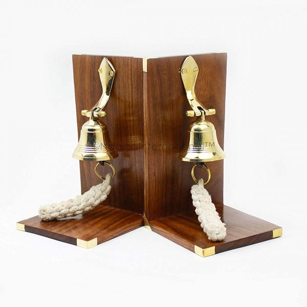 Nagina International Nautical Boat Bell Bookend | Book Holders | Nautical Gifts | Home Decor | Sailor's Inspired Maritime Collectible