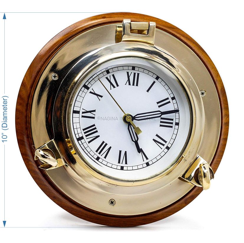VINTAGE BRASS PORTHOLE Clock and Barometer Mounts- FOR PARTS