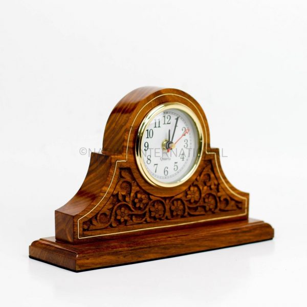 Mantel Fireplace Wooden Clock