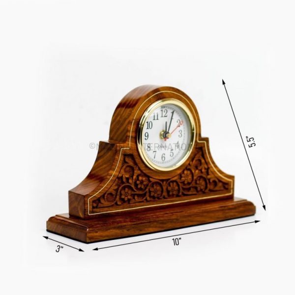 Mantel Fireplace Wooden Clock