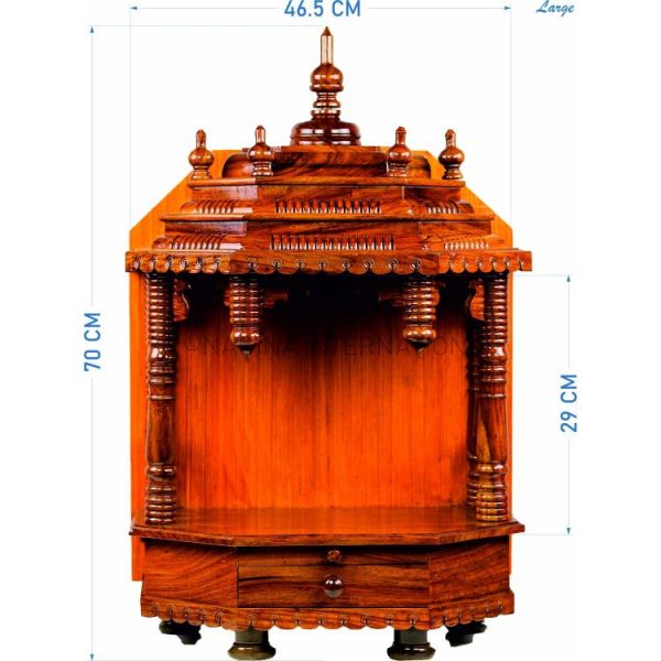 Premium Hand Made Wooden Temple | Wooden Indian Mandir | Sheesham Wooden Madir | Nagina International