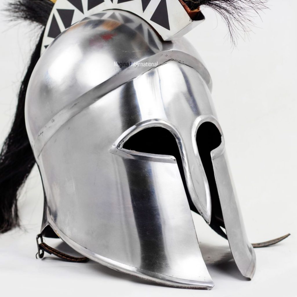 Medieval Knight Helmet With Plumes & Hair – Nagina International