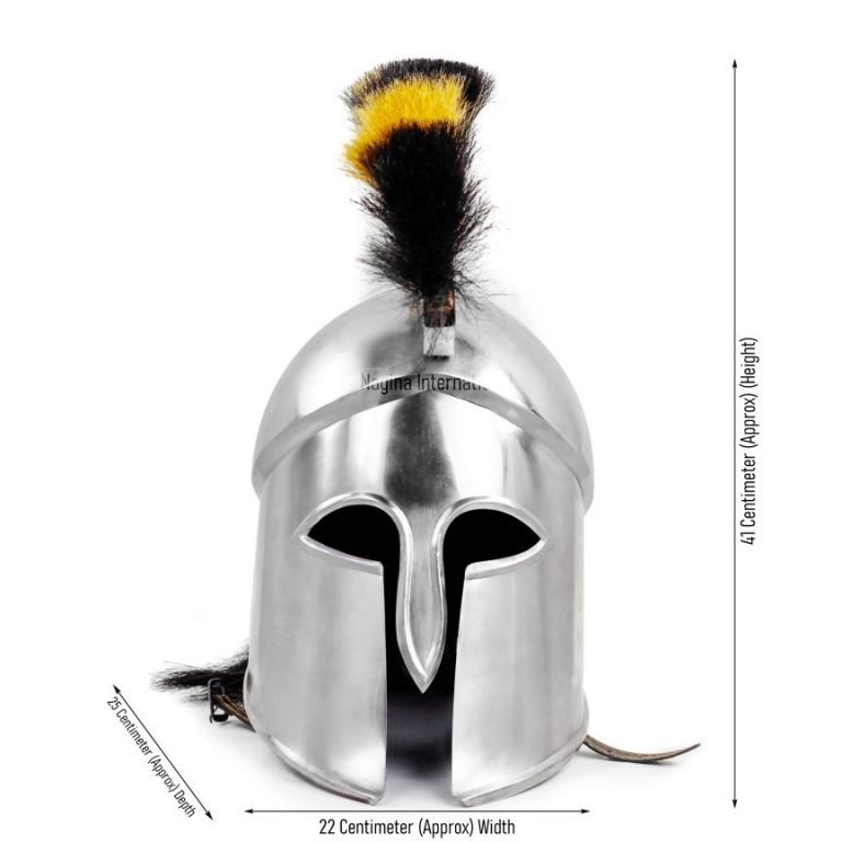 Medieval Knight Helmet With Plumes & Hair Nagina International