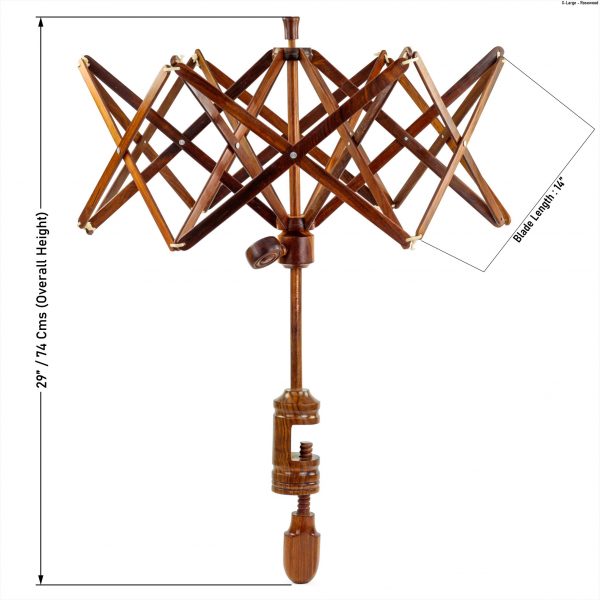 Nagina International's Yarn Swift Umbrella Table Top Yarn Winder | Hand Operated Ball Winder Holder | Knitting Tool for Swift Winding Lines, Laces Yarns & Fiber