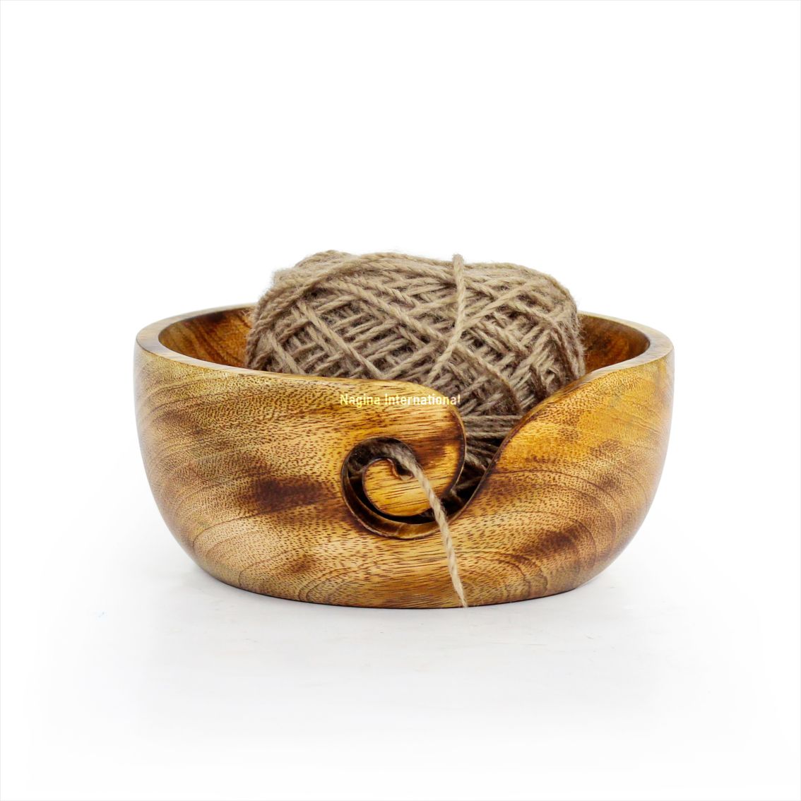 Yarn Bowl - Two Tone Rosewood/Mango Wood  Wooden yarn bowl, Yarn bowl,  Knitting bowl