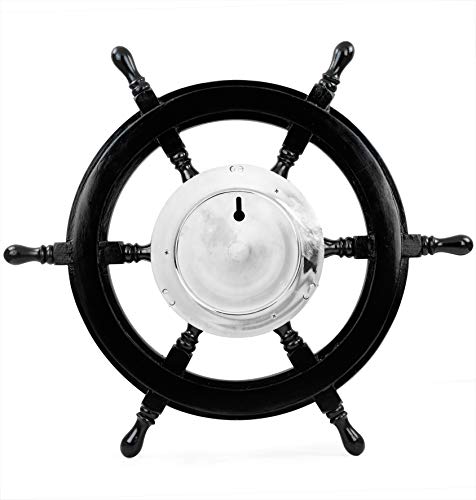 Nautical Style Captain Boat Wheel outlet 18 Inches Wooden Ship Steering Wheel Handmade Wall Hanging Clock