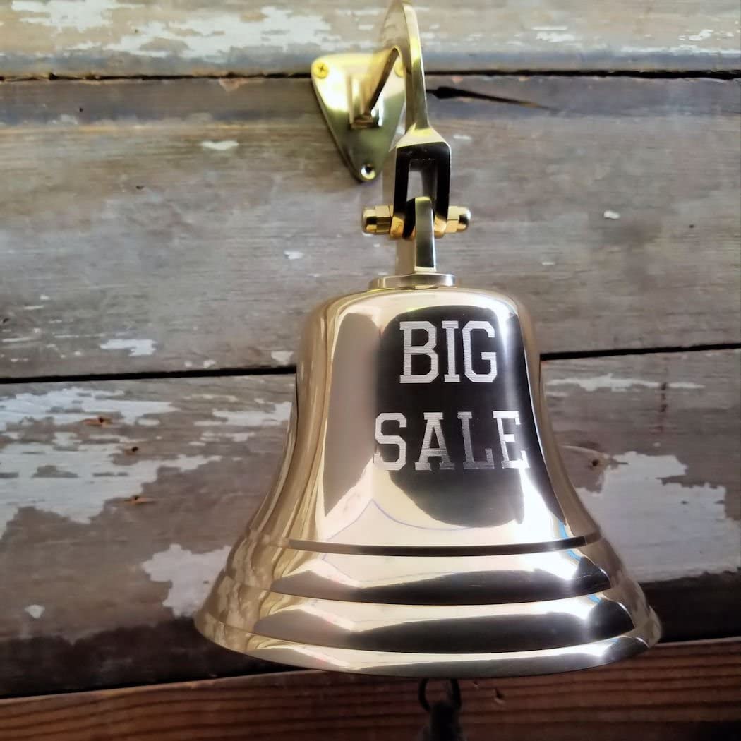 Polished Brass Big Sale Engraved Bell (7 Inch)