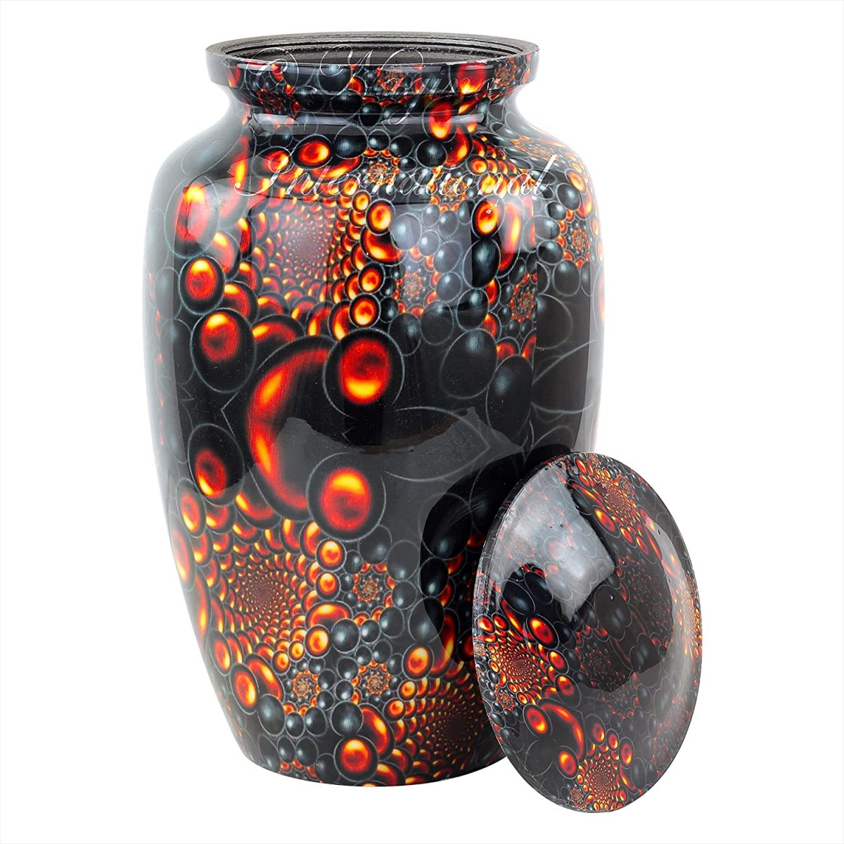 10" Aluminum Cremation Funeral Urns for Adult Human & Pet Loss (Neon Black)