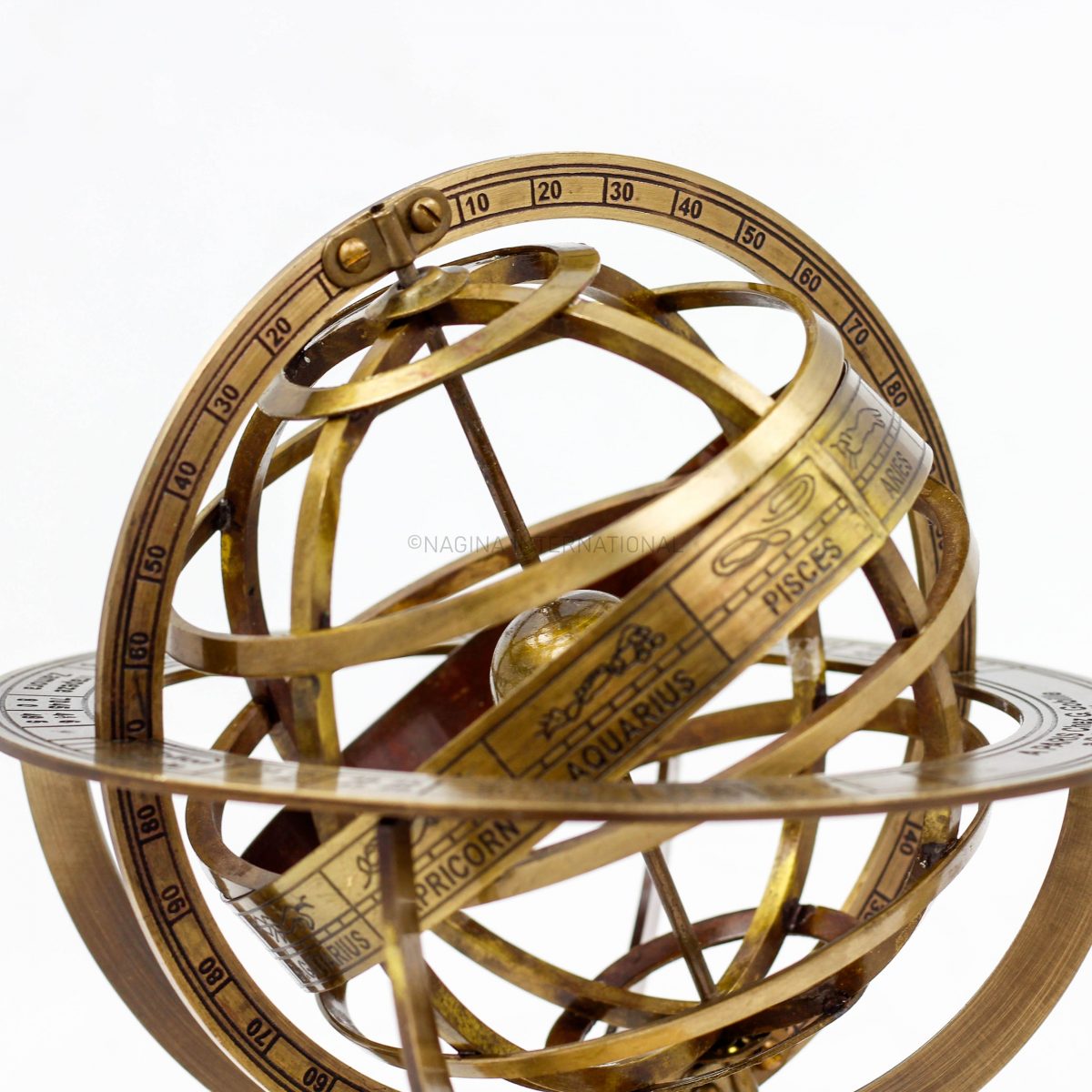 Nagina International Antique Vintage Zodiac Armillary Brass Sphere