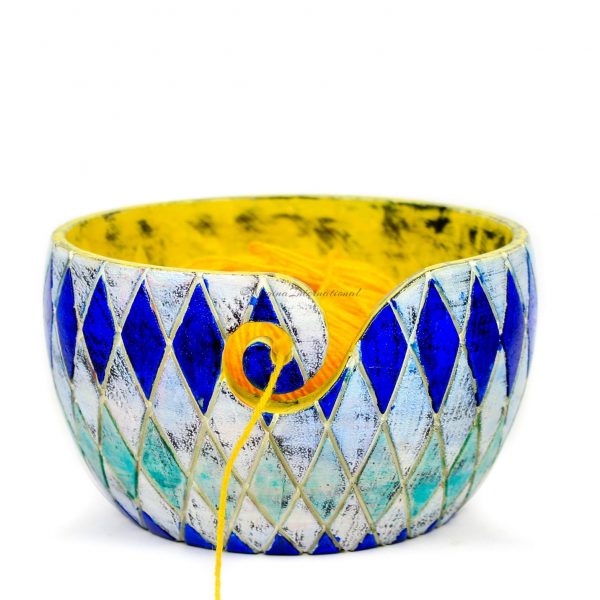 Nagina International Exquisite Premium Yarn Ball Storage Bowls | Hand Painted Lovely Decor Yet Functional Yarn Dispenser (Iranian)