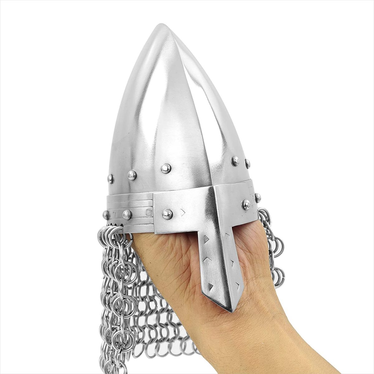 Medieval Nasal Norman Warrior Crusader Helmet with Chain Mail (Miniature) | Fantastic Birthday Gifts Ideas, Toys & Desk Decor