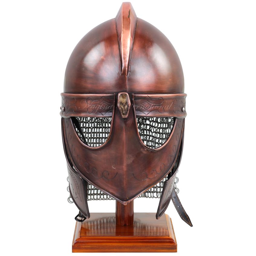 Viking Chainmail Shipwrecked Finish Medieval Templar Crusader Knight Armor  Helmet, Greek Roman Spartan Armour Headpiece