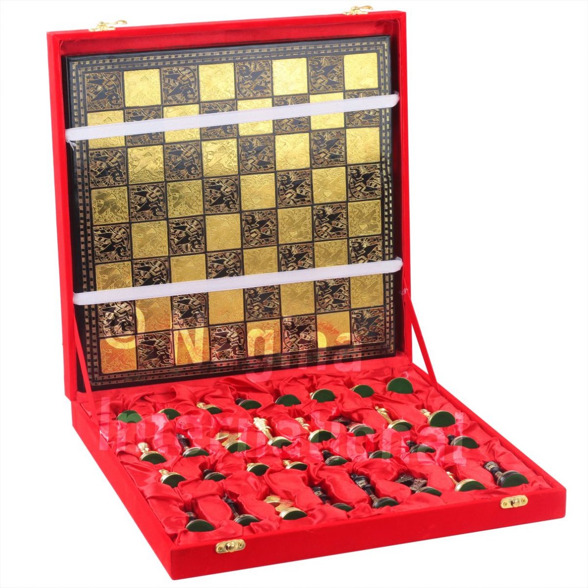 Buy 12 Solid Brass Classic Black Chess Set, Metal Chess Pieces with Large  Brass Board, Beautiful Handcrafted Set