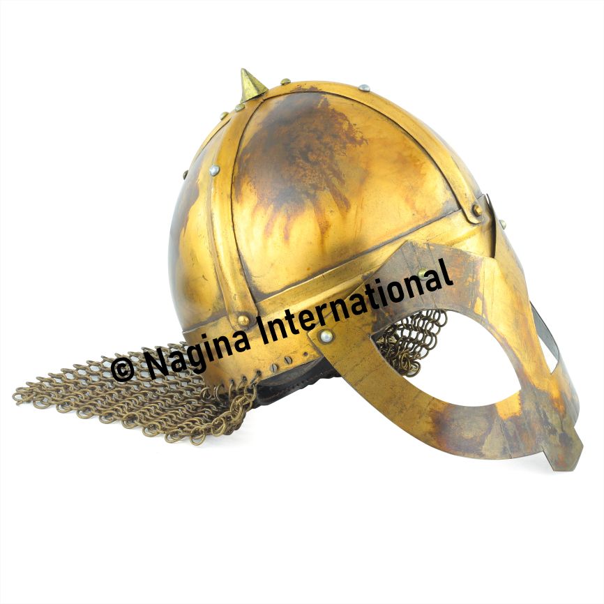 Panda Style Steel Silver Helmet Chain Mail, Medieval Warrior Wearable  Armor Helmet, Leather Padded Lining, Roman Trojan Warrior Knight Spartan  LARP Costume