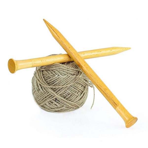 Nagina International 14" Maple Crafted Premium Yarn Knitting Needles | Stitching Accessories & Supplies (Full Maple)