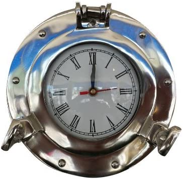 Deluxe Class Chrome Porthole Clock 8" - Nautical Wall Clock - Clock Decoration