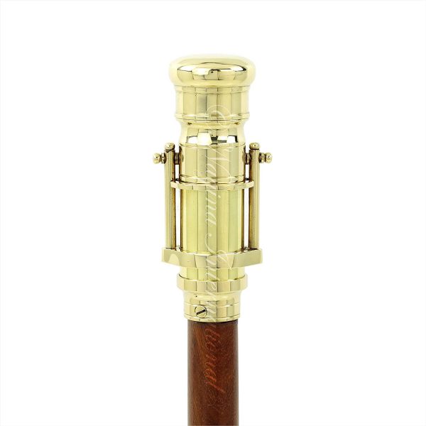 Crafts International Wooden Folding Nautical Walking Cane Stick Hidden Brass Telescope