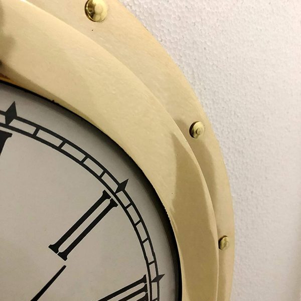 20" Antique Marine Solid Brass Ship Porthole Analog Clock Nautical Wall Hanging Clock Home Decor