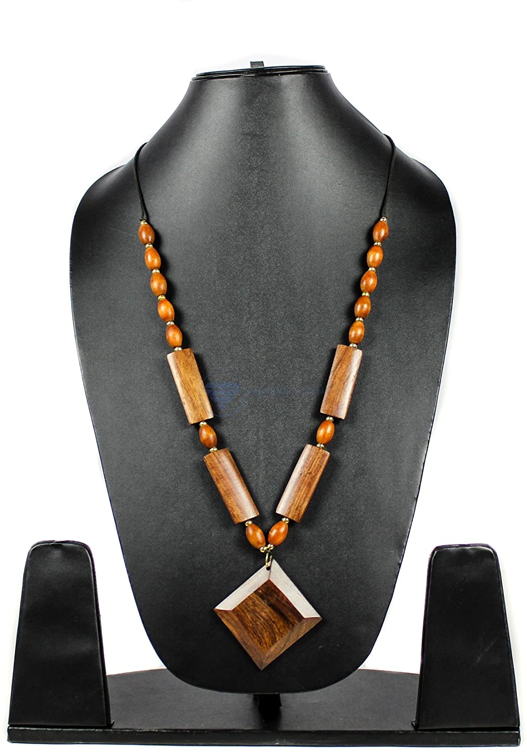 Nagina International Tribal Handmade Wooden Large Pendat | Fashion Necklace Jewelry & Accessories